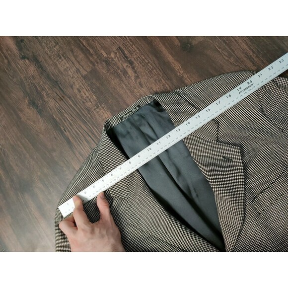 Giorgio Armani Collezioni Wool/Silk 44L Sport Coat Brown Blazer Jacket Geometric - Picture 3 of 10